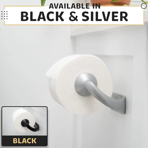Miniatura 6 de Soporte de papel higiénico para baño, diseño de montaje en pared, soporte de papel higiénico de acero inoxidable con operación simple con una sola