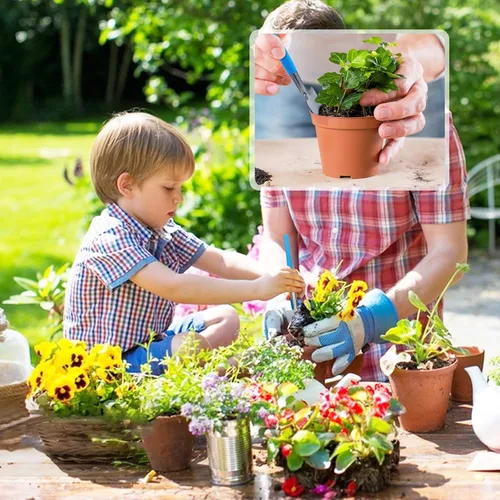Miniatura 4 de Mini herramientas de jardinería, 3 piezas de herramientas de acero inoxidable para suculentas, pala, rastrillo de pala, pala de mano de 2