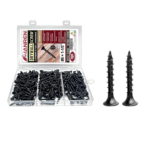 Miniatura 8 de Tornillos negros para paneles de yeso #6 de 1-1/5 pulgadas, 220 unidades, cabeza Phillips de rosca fina para gabinetes, guías de cajones y adornos