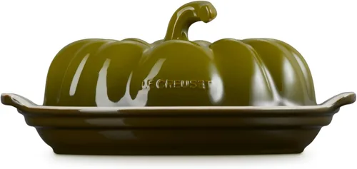 Miniatura 4 de Le Creuset - Mantequillera de cerámica para calabaza, 21,1 cm, Oliva