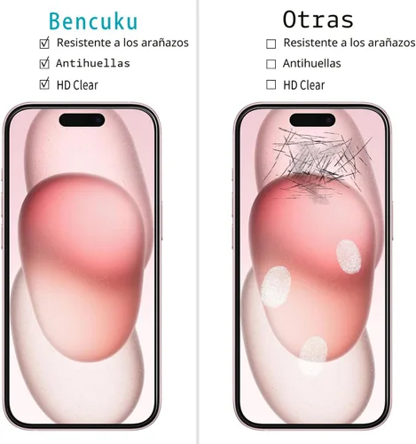 Miniatura 2 de (2 unidades) Protector de pantalla para iPhone 15 de vidrio templado de 6.1 pulgadas, fácil de instalar, sin burbujas, dureza 9H