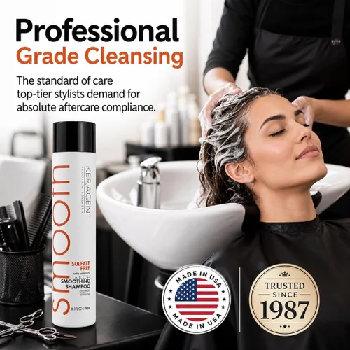 Miniatura 5 de KERAGEN Champú suavizante sin sulfato – Fórmula de doble proteína para cabello teñido y dañado Control de encrespamiento, protección contra