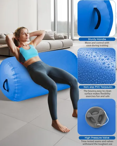 Miniatura 2 de Air Barrel - Barril de Aire Rodillo de Gimnasia para Entrenador de Flic Flac Hacia Atrás, Colchoneta de Aire con Bomba para Entrenamiento