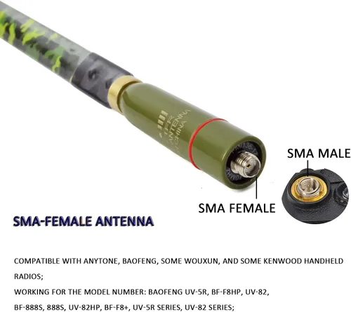 Miniatura 3 de HYS Antena de base hembra SMA de 2M/70CM de banda dual VHF/UHF (136-174Mhz y 400-470Mhz) Antenas HT para radio Baofeng uv-5r f8hp bf-f8hp WOUXUN