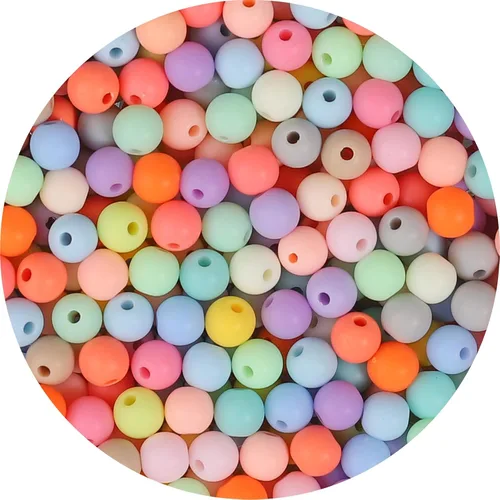 Miniatura 9 de 1500 cuentas negras redondas acrílicas para pulseras de 0.236 in de plástico, cuentas de colores para hacer joyas, cuentas de resina arcoíris