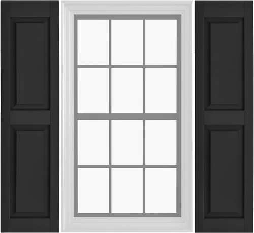 Miniatura 12 de Persianas de vinilo de panel elevado Pontiac Trail (1 par) 14.5"x31" - Cielo de noche azul marino Persianas de ventana para exteriores Incluye