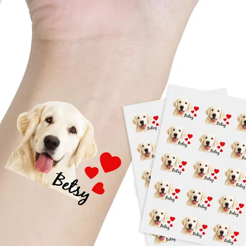 Tatuaje personalizado con nombre y cara, tatuaje temporal personalizado para adultos, niños, amados, un amigo o familia, cara con nombre, 2 x 2