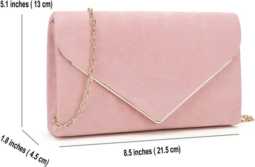 Miniatura 7 de CHARMING TAILOR Bolso de mano de ante sintético elegante de metal para bodas, bailes, eventos de corbata negra
