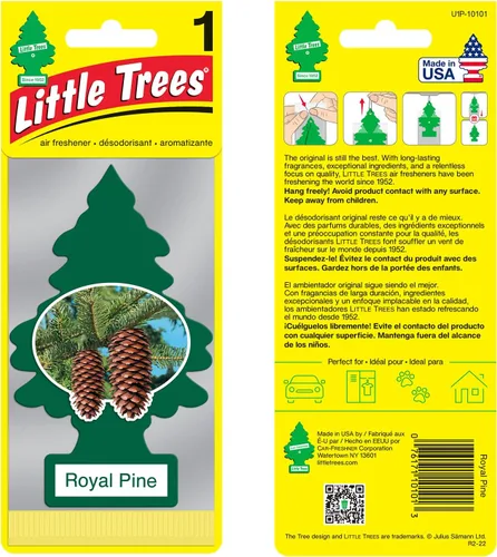 Miniatura 3 de LITTLE TREES Ambientador de coche Árbol de papel colgante para el hogar o el coche Royal Pine Paquete de 12