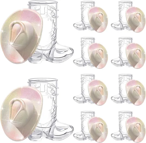 Miniatura 7 de Vesici 20 vasos de tiro para botas de vaquero, gafas de tiro de vaquera occidental, sombreros, suministros de fiesta temática de vaquera espacial