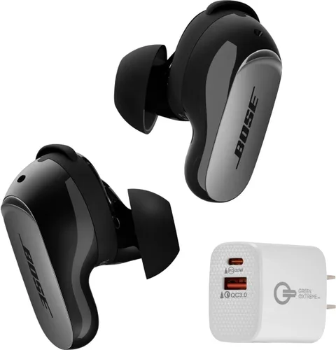 Bose QuietComfort - Auriculares inalámbricos con cancelación de ruido de 2ª generación, color negro, con cargador de pared