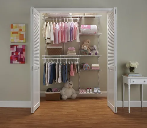 Miniatura 10 de ClosetMaid ShelfTrack - Sistema organizador de alambre para armario, ajustable de 5 a 8 pies, con estantes, barras de ropa, estante para zapatos