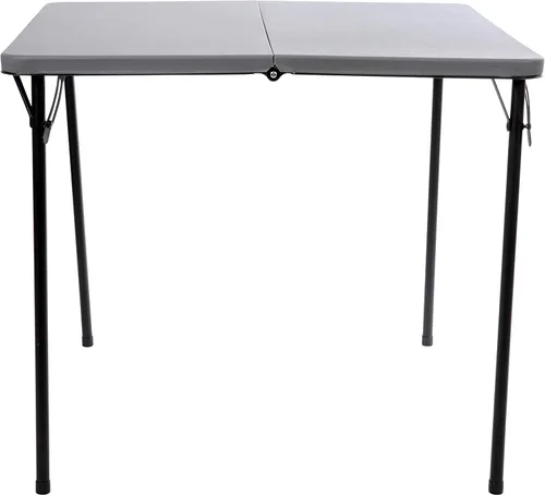Miniatura 5 de Flash Furniture Dunham Mesa Cuadrada de Plástico Plegable para Eventos de 2.83 Pies con Asa de Transporte, Mesa de Banquete Portátil Bi-Fold