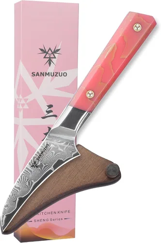Miniatura 7 de Cuchillo de Utilidad de Cocina de 5 Pulgadas, Cuchillo de Chef Profesional de Cocina, Acero en Polvo de Damasco Ultra Afilado con Mango de Resina