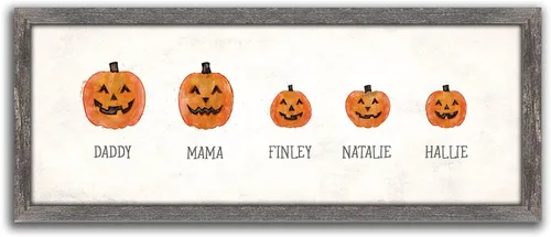 Miniatura 29 de Personal-Prints Familia Jack-O-Lantern – Regalo único personalizado de Halloween u otoño para Acción de Gracias o decoración y inauguración