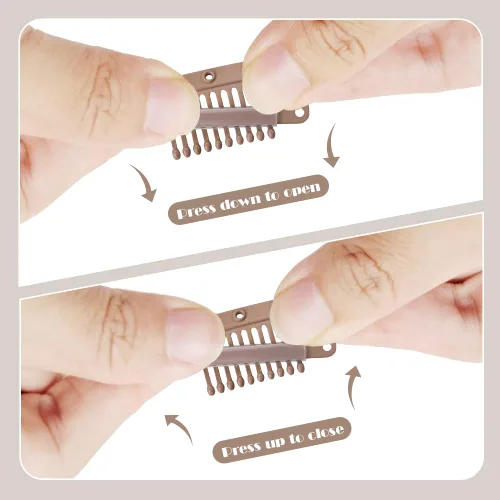 Miniatura 51 de Dreamlover - Clips para extensiones de cabello, clips para peluca con 9 dientes, 30 piezas Beige