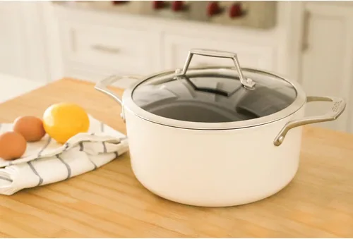 Miniatura 4 de TeChef Collection Olla de cerámica antiadherente de 5 cuartos de galón con tapa de vidrio, no tóxica, no tóxica, libre de PFAS, PFOA, PTFE