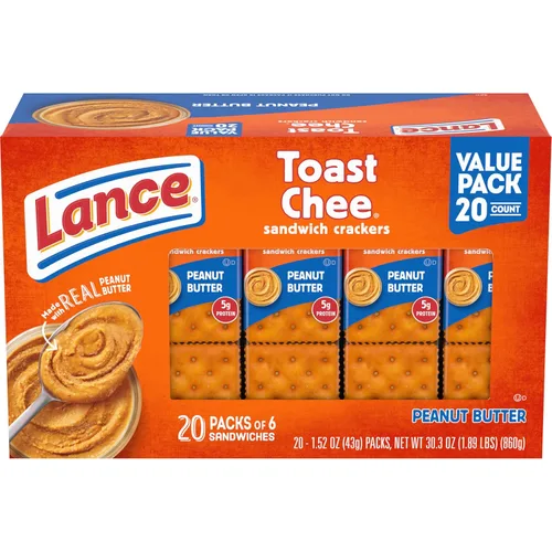 Miniatura 10 de Lance Galletas tipo sándwich, hechas con galletas integrales, mantequilla de maní, 10 paquetes individuales