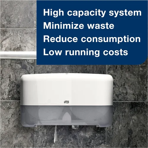 Miniatura 4 de Tork Advanced 12024402 rollo de papel tisú doble hoja para baño gigante compacto, 7.36 pulgadas de diámetro x 3.55 pulgadas de ancho, 751 pies