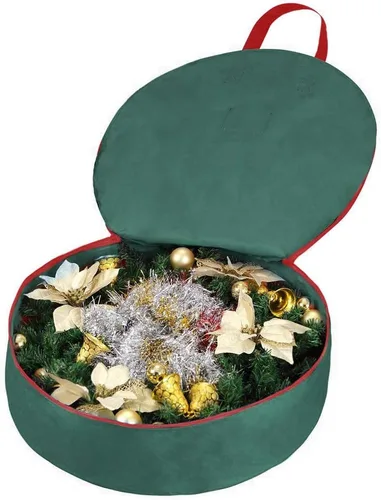 Miniatura 5 de Bolsa de almacenamiento de corona de Navidad resistente de 36 pulgadas, asas hechas de poliéster Oxford 600D duradero, bolsa de almacenamiento
