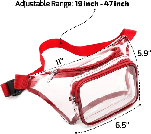 Miniatura 4 de Riñonera Veckle transparente impermeable bonita bolsa de cintura aprobada por el estadio transparente para mujeres y hombres, viajes, playa
