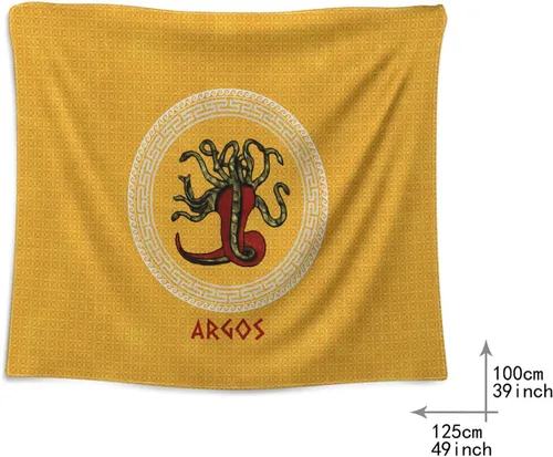 Miniatura 4 de Nice Captain Tapiz con emblema de la ciudad griega antigua, bandera de Polis griega, póster para colgar en la pared, 39.4 in x 49.2 in, arte de Argos