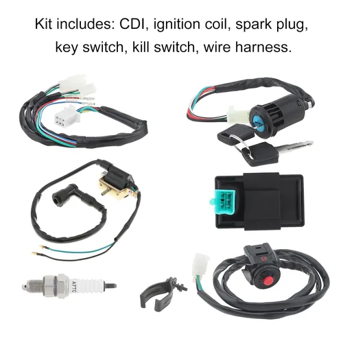 Miniatura 3 de Windance Juego de arnés de cables de encendido para motocicleta, arnés de cableado para interruptor de parada del motor, bobina de encendido Cdi Box