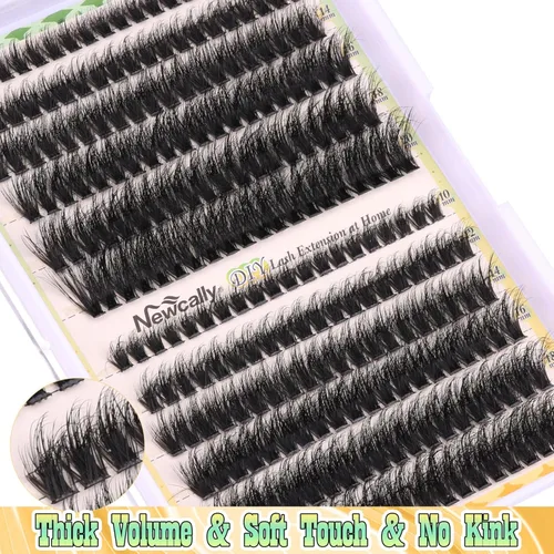 Miniatura 3 de Kit de racimos de pestañas gruesas, extensiones de pestañas individuales con volumen de 0.39 a 0.78 pulgadas, extensiones de pestañas en racimo