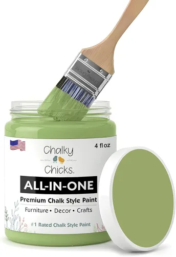 Miniatura 183 de Chalky Chicks - Pintura mate a la tiza, no requiere lijado, 4 onzas líquidas, color gris oscuro (Gun Metal Gray), para muebles, pintura sin Gris