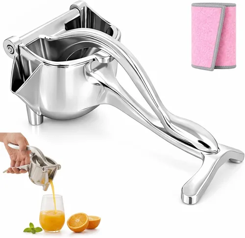 Miniatura 9 de Exprimidor manual de hierro fundido resistente, exprimidor de jugo de frutas de acero inoxidable para limón y naranja, exprimidor de prensa