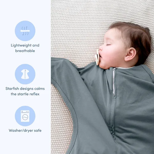 Miniatura 3 de SleepingBaby Zipadee-Zip - Paquete de 2 pañales de transición con diseño de estrella de mar para relajarse y dormir mejor, ideal para bebés Gris