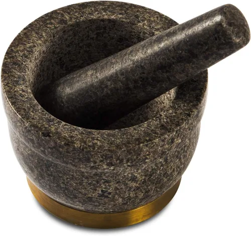 ZhenSanHuan - Mortero de piedra de granito natural y trituradora sólida y duradera (granito) (PanShi)