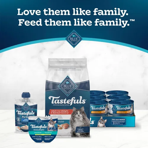Miniatura 9 de Blue Buffalo Tastefuls Weight & Hairball Control Alimento seco natural para gatos adultos, bolsa resellable de 3 libras