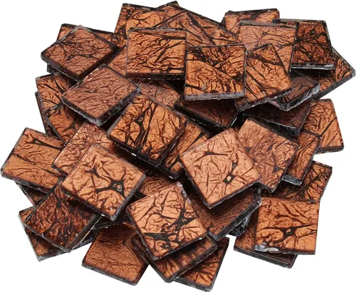 Miniatura 24 de Azulejo de mosaico de lámina de 3/4 de pulgada (0.787 in), 1 libra (bolsa de 16 onzas) (1 libra, naranja)