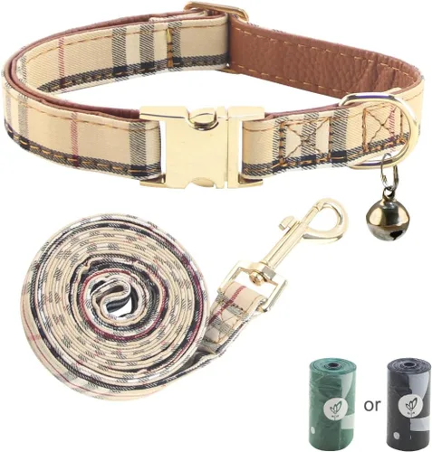 Miniatura 4 de Yizepet Collar de perro con moño - Collar ajustable para mascotas con hebilla de plástico, patrón elegante para perros pequeños, medianos o grandes