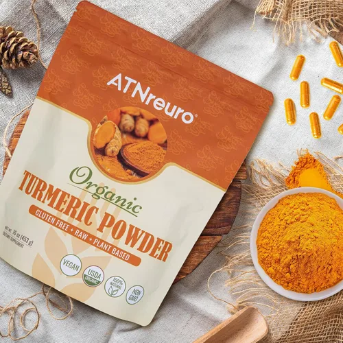 Miniatura 2 de Polvo de cúrcuma orgánica – 16 onzas de calidad premium, 100% puro y natural, rico en curcumina, sin OMG, sin gluten, vegano, ideal para cocinar