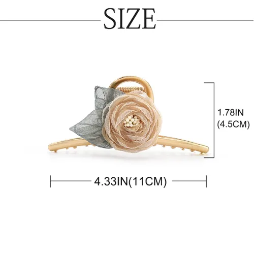 Miniatura 6 de Bohend Pinza para el pelo de flor grande, antideslizante, grueso, fuerte, accesorios de peinado para mujeres y niñas