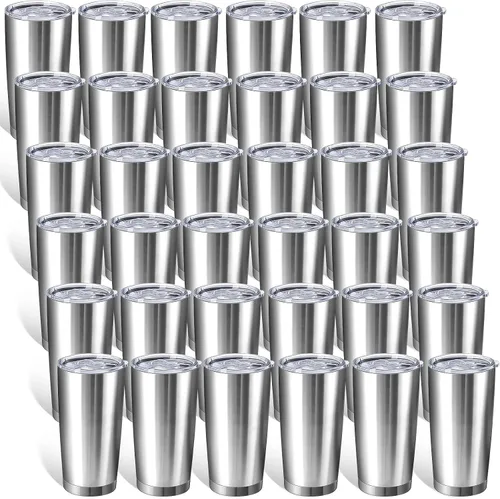 Sieral 36 Paquetes de Vasos de Acero Inoxidable a Granel con Tapa, Aislamiento al Vacío de Doble Pared, Taza de Café de Viaje con Recubrimiento en
