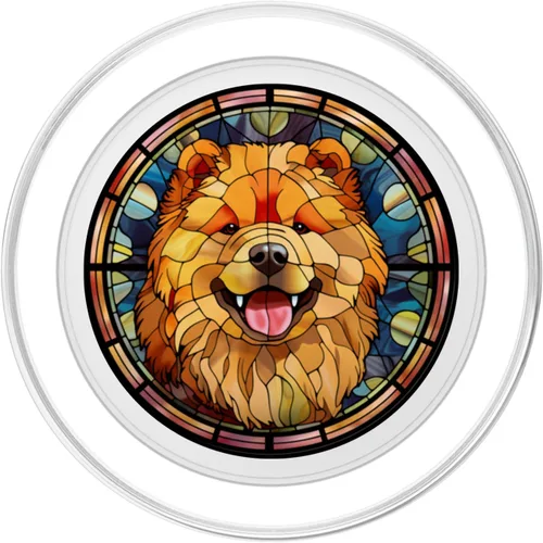 Miniatura 2 de Chow Chow Dog Stained Glass Leadlight Artistic Design PopSockets MagSafe PopGrip for iPhone