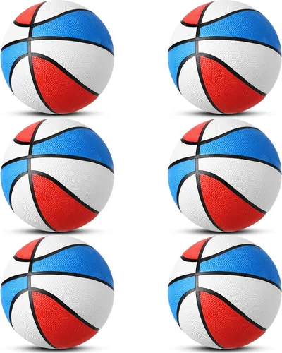 Miniatura 8 de Vinsot 6 Pack Mini Rubber Basketballs 7 Inch, Size 3 Pool Basketball for Mini Hoop Bulk Small Basket Balls for Indoor Outdoor Party Favors Arcade
