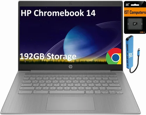Miniatura 10 de HP Chromebook 14 Laptop (14 pulgadas HD, Intel 4-Core Celeron N4120, 4 GB de RAM, 128 GB de almacenamiento, gráficos UHD 600) para hogar