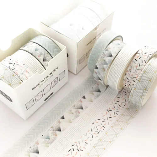 Miniatura 8 de YUBBAEX Juego de 5 Rollos de Cinta Washi Creativa Básica Delgada de Enmascaramiento Decorativa para Artes, Manualidades DIY, Diarios, Azul Tinta*