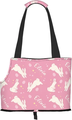 Miniatura 10 de Transportador personalizado para mascotas, diseño de huevos y pollo amarillo de dibujos animados de Pascua, plegable, de lados suaves, bolsa