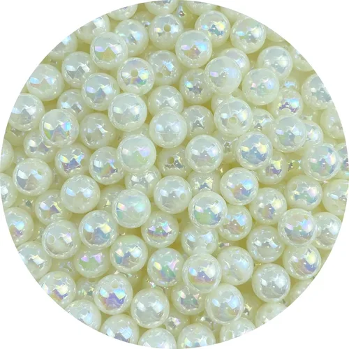 Miniatura 26 de Jmassyang 200 cuentas de perlas brillantes de 0.394 pulgadas (0.394 in), color AB, redondas, de plástico, acrílico, espaciador, manualidades