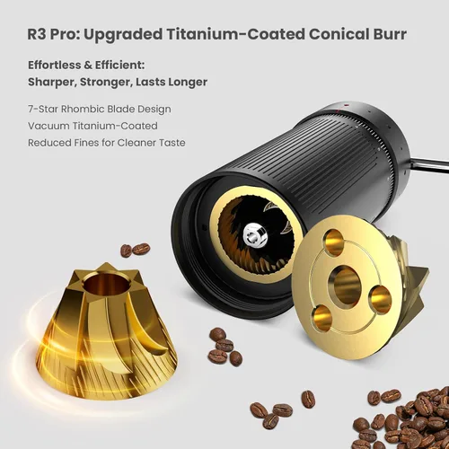 Miniatura 3 de MHW-3BOMBER R3 Pro - Molinillo de café manual, rebaba cónica con revestimiento de titanio mejorada 2026, molinillo manual de ajuste externo