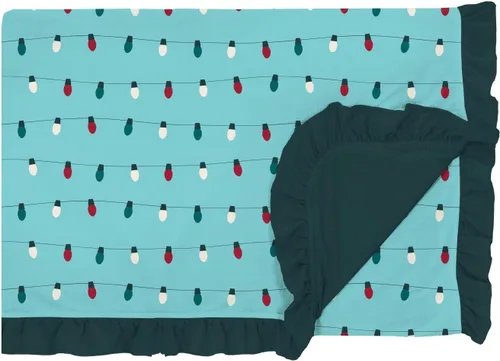 Miniatura 6 de KicKee Pants Manta estampada con volantes, fácil transición de cuna a cama, mantas suaves y sedosas para bebés y niños