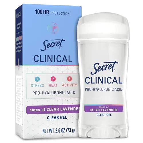 Secret Clinical Strength Antiperspirant Deodorante para mujer, 3X Protección contra el estrés, 72 horas de protección contra el sudor y el olor,