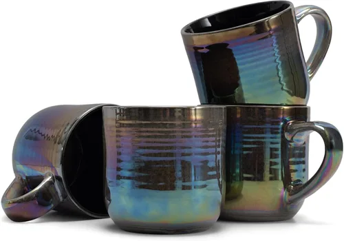 Elanze Designs - Taza de café de cerámica con esmalte reactivo brillante, tamaño grande de 17 onzas líquidas, taza de cocina diaria de grado