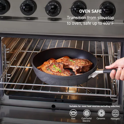 Miniatura 6 de T-fal Stone Force Platinum - Juego de utensilios de cocina antiadherentes de 12 piezas, apto para horno y parrilla hasta 400°F, juego de cocina