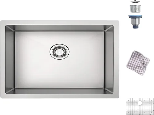 Miniatura 8 de TORVA Fregadero de Montaje Bajo para Cocina de 17 x 19 Pulgadas, Fregadero de Barra de Acero Inoxidable 304 Premium - 9 Pulgadas de Profundidad